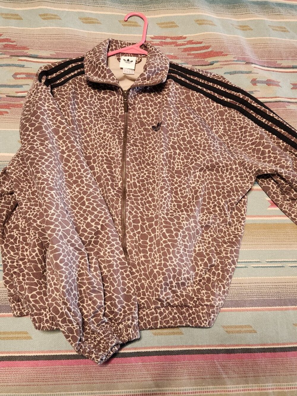 Adidas Firebird Giraffe Print Jacket- Women's size XS (oversized fit)
